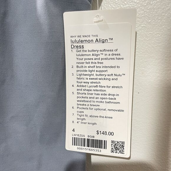 NWT Lululemon Align Dress Belgian Blue SZ 4 Nulu Built in Pockets Shorts Tennis - Picture 4 of 6